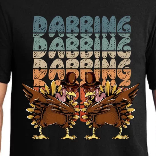 Thanksgiving Day Turkey Dabbing Gift Pajama Set