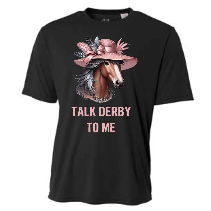 Talk Derby To Me Funny Horse Derby Day Cooling Performance Crew T-Shirt