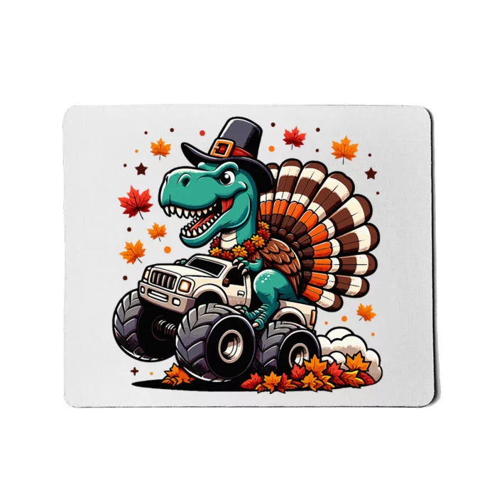 Thanksgiving Dinosaur T Rex Fall Truck Mousepad