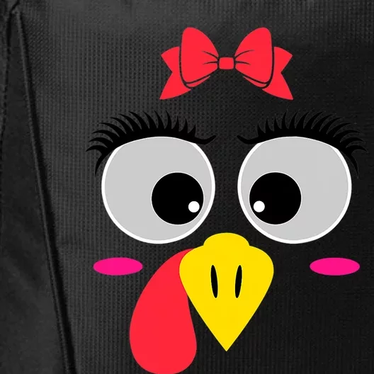 Thanksgiving Day Turkey Face Girl Red Bow Costume Restro City Backpack