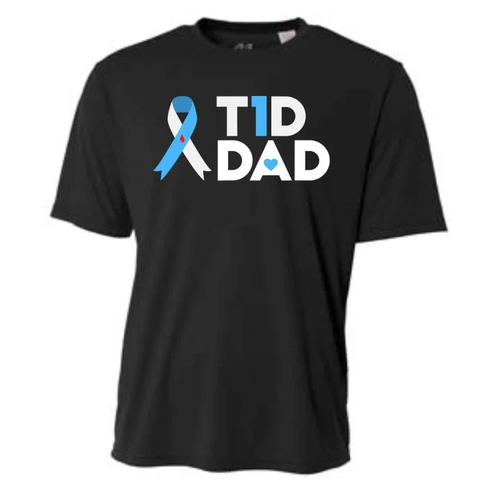 T1D Dad Type 1 Diabetes Awareness Daddy Gift Cooling Performance Crew T-Shirt