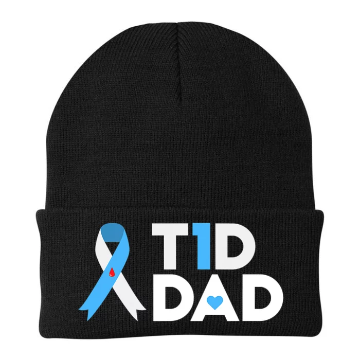 T1D Dad Type 1 Diabetes Awareness Daddy Gift Knit Cap Winter Beanie