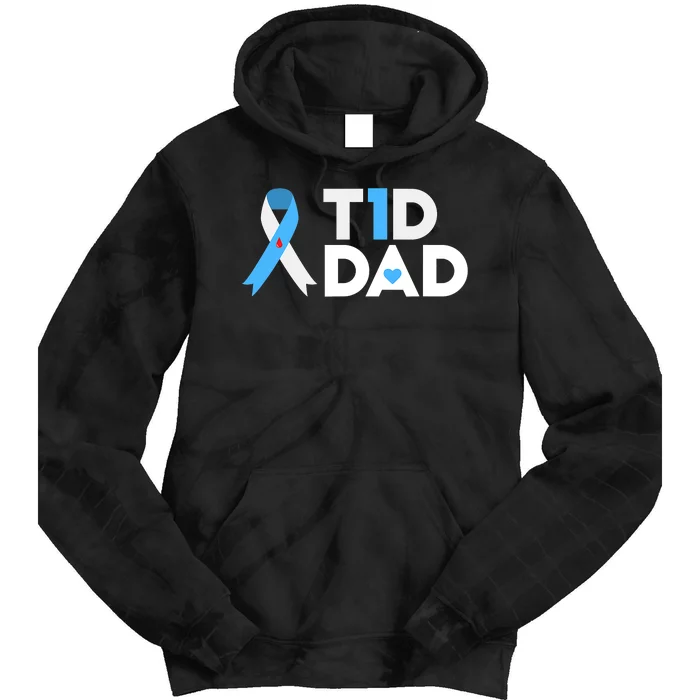 T1D Dad Type 1 Diabetes Awareness Daddy Gift Tie Dye Hoodie