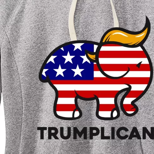 Trumplican Donald Trump 2024 Republican Elephant Gift Women's Fleece Hoodie