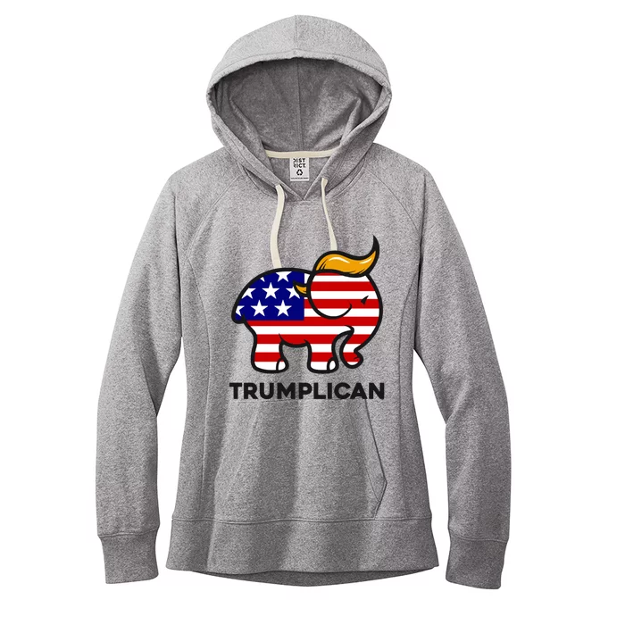 Trumplican Donald Trump 2024 Republican Elephant Gift Women's Fleece Hoodie