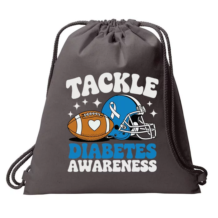 Tackle Diabetic Type 1 Blue Football Diabetes Awareness T1d Drawstring Bag