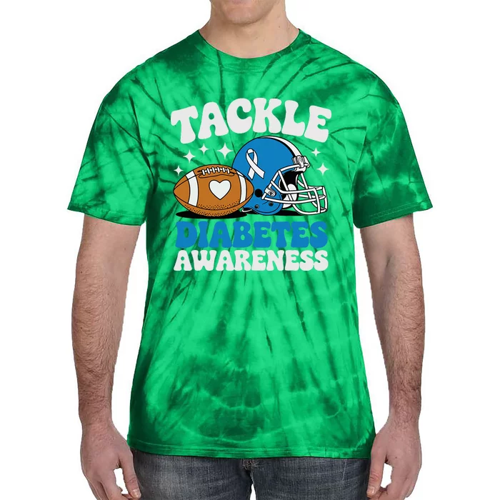 Tackle Diabetic Type 1 Blue Football Diabetes Awareness T1d Tie-Dye T-Shirt