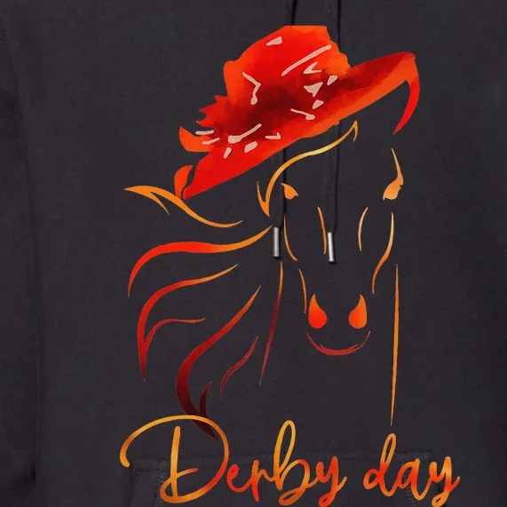 Talk Derby To Mebig Hat Cool Derby Day Horse Lover Premium Hoodie