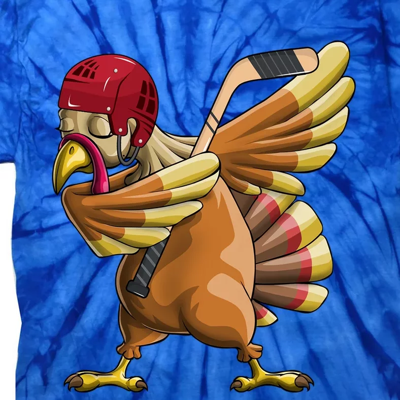 Thanksgiving Dabbing Turkey Funny Hockey Dab Dance Pilgrim Gift Tie-Dye T-Shirt