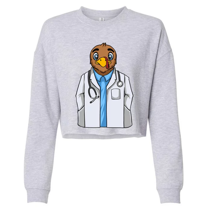 Turkey Doctor Thanksgiving Day Dr Med School Medical Student Gift Cropped Pullover Crew