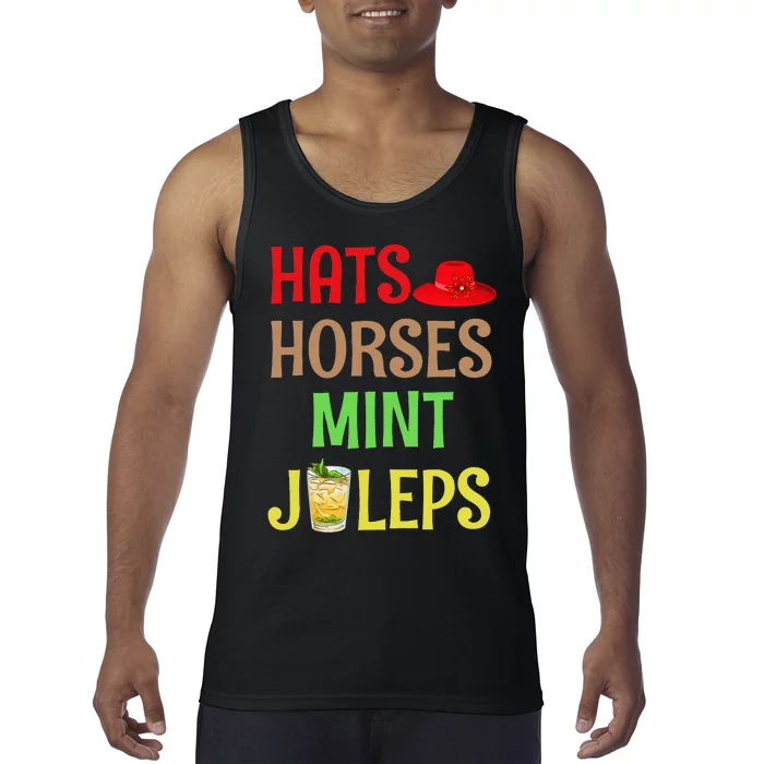 Talk Derby To Me Hats Horses Mint Juleps Tank Top