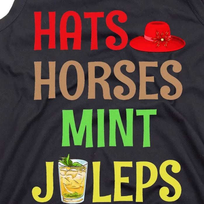 Talk Derby To Me Hats Horses Mint Juleps Tank Top