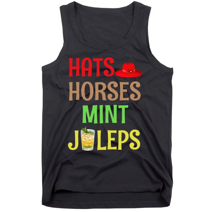 Talk Derby To Me Hats Horses Mint Juleps Tank Top