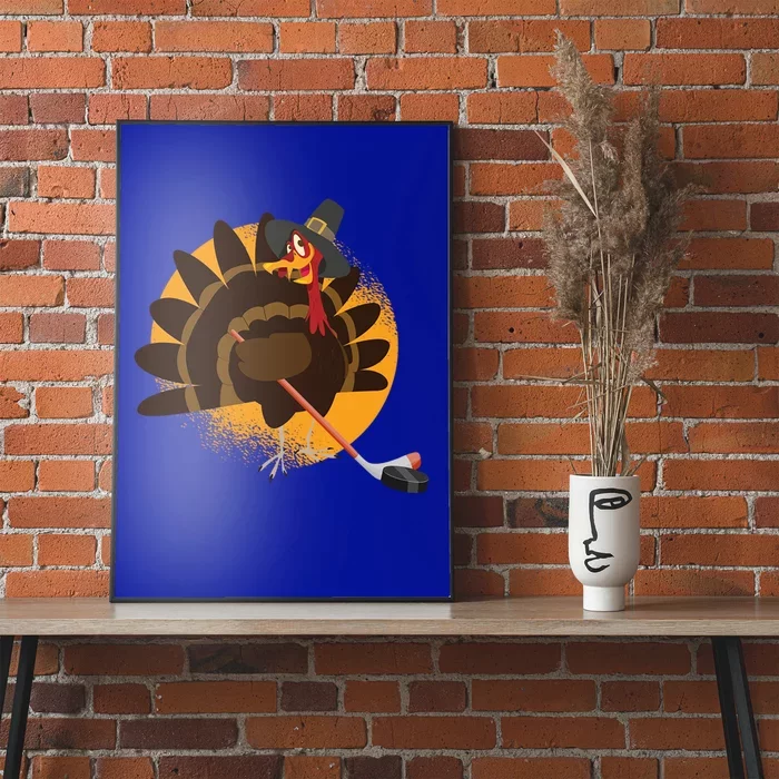 Thanksgiving Day Turkey Play Hockey Player Coach Fan Pilgrim Cute Gift Poster