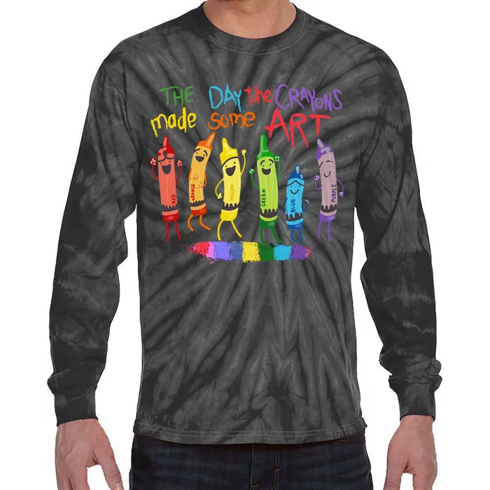 The Day The Crayons Made Some Art Teacher Art Tie-Dye Long Sleeve Shirt