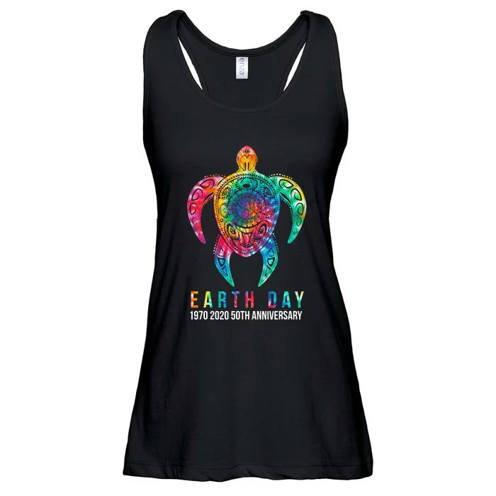 Tie Dye Turtle Lover Earth Day 2024 Costume Environmental Ladies Essential Flowy Tank