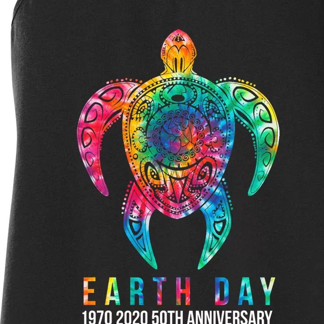 Tie Dye Turtle Lover Earth Day 2024 Costume Environmental Women's Racerback Tank