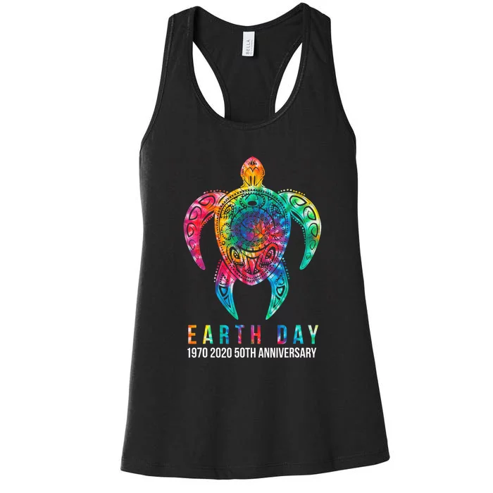 Tie Dye Turtle Lover Earth Day 2024 Costume Environmental Women's Racerback Tank