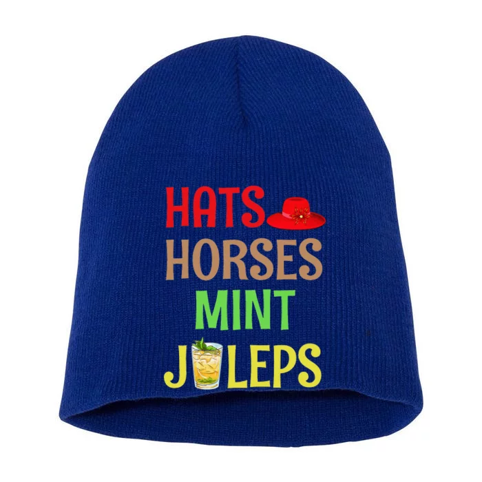 Talk Derby To MeHats Horses Mint Juleps Derby Short Acrylic Beanie