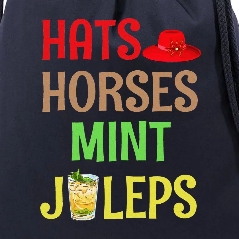 Talk Derby To MeHats Horses Mint Juleps Derby Drawstring Bag