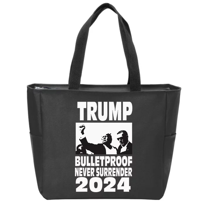 Teflon Don Trump 2024 Bulletproof Never Surrender Legend Zip Tote Bag