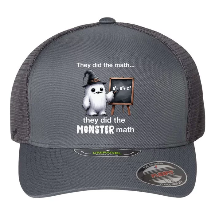 They Did The Monster Math Yeti Funny Halloween Teacher Flexfit Unipanel Trucker Cap