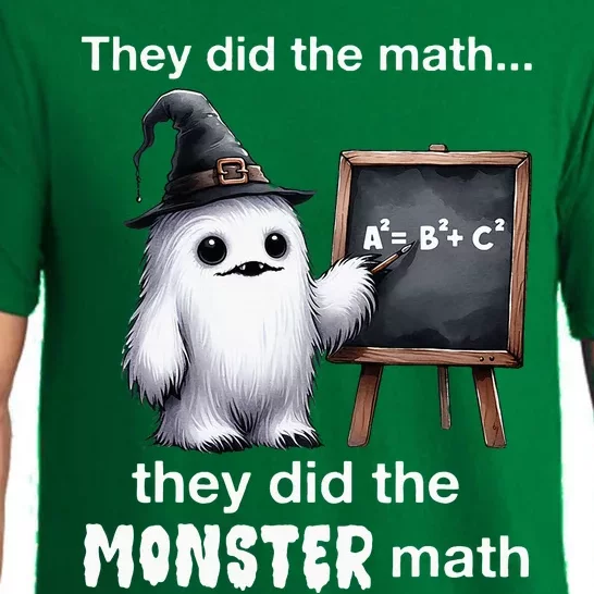 They Did The Monster Math Yeti Funny Halloween Teacher Pajama Set