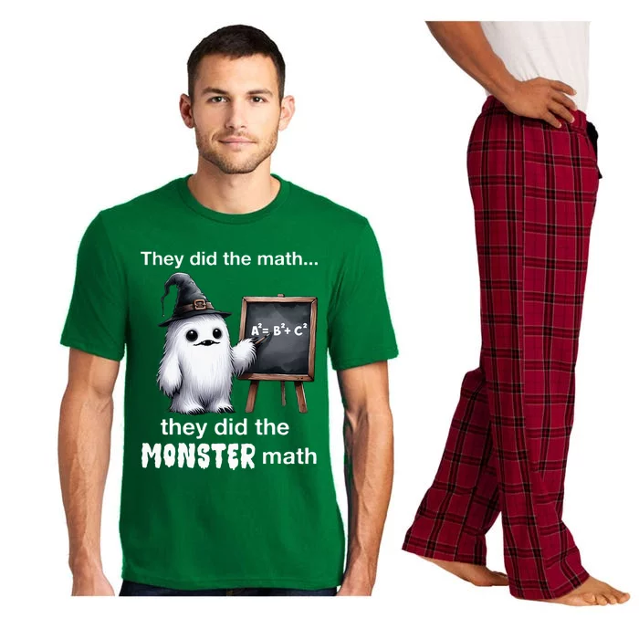 They Did The Monster Math Yeti Funny Halloween Teacher Pajama Set