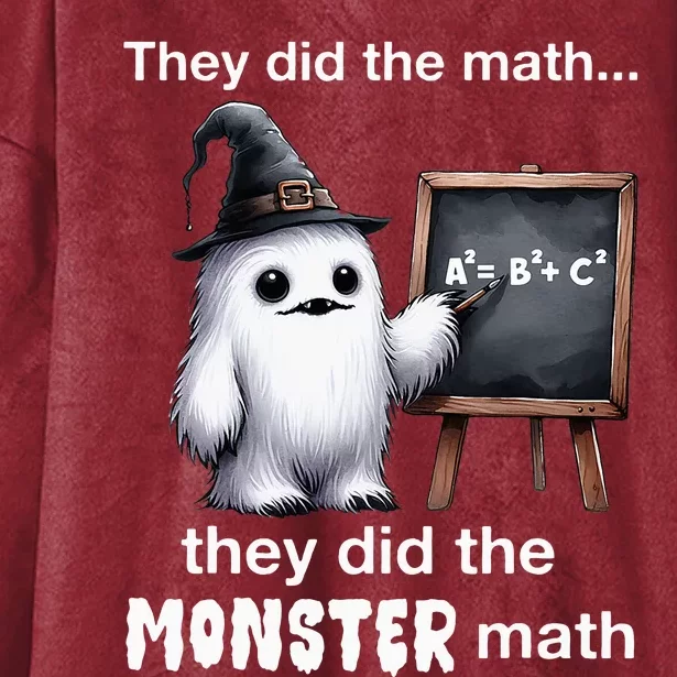 They Did The Monster Math Yeti Funny Halloween Teacher Hooded Wearable Blanket