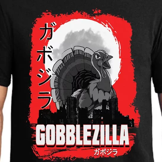 Turkey Day Thanksgiving Gobblezilla Pajama Set