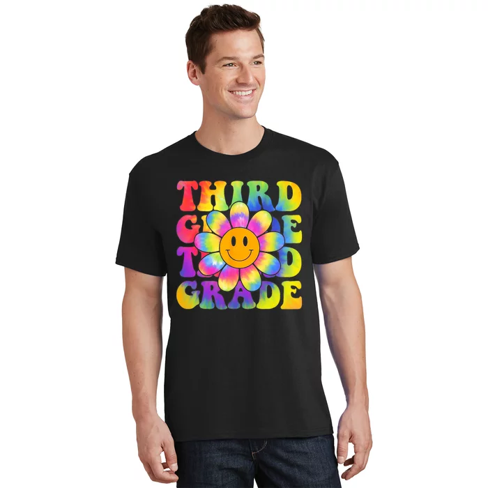 Tie Dye Third Grade Daisy Colorful Back To School Teacher T-Shirt