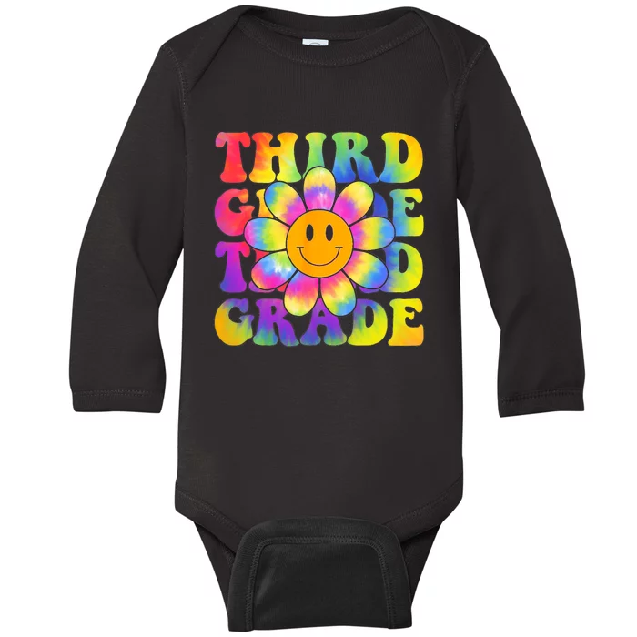 Tie Dye Third Grade Daisy Colorful Back To School Teacher Baby Long Sleeve Bodysuit