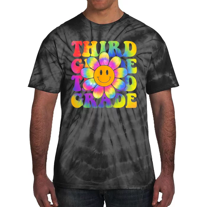 Tie Dye Third Grade Daisy Colorful Back To School Teacher Tie-Dye T-Shirt