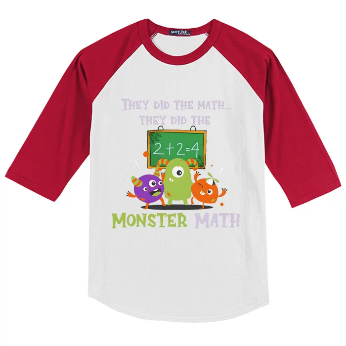 They Did The Math They Did The Monster Math Funny Kids Colorblock Raglan Jersey