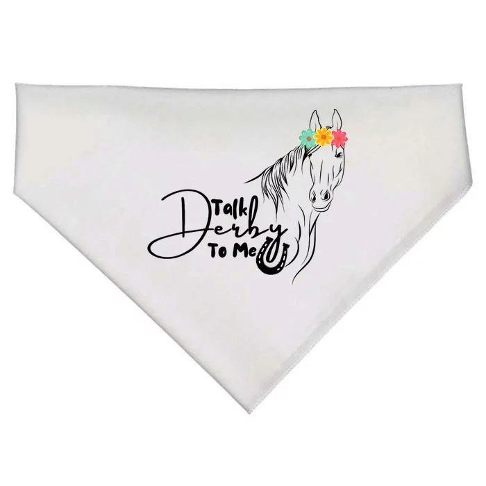 Talk Derby To Me Derby Horse Racing Funny Horse Racing USA-Made Doggie Bandana