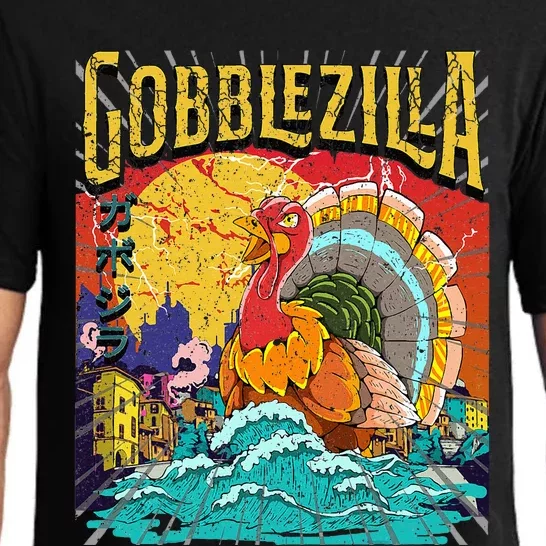 Turkey Day Thanksgiving Gobblezilla Pajama Set