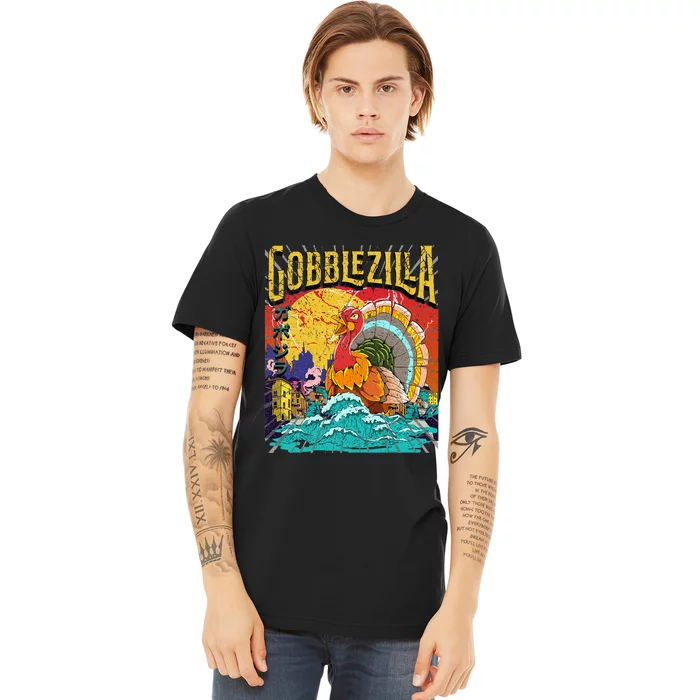 Turkey Day Thanksgiving Gobblezilla Premium T-Shirt