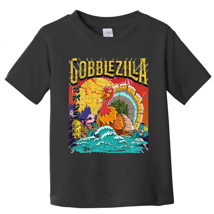 Turkey Day Thanksgiving Gobblezilla Toddler T-Shirt