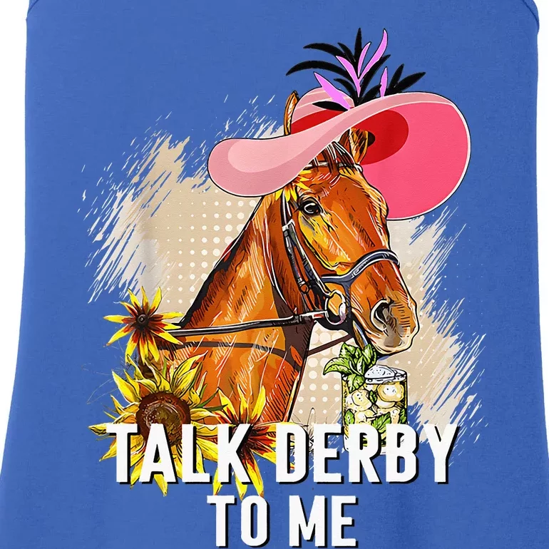 Talk Derby To Me Horse Racing Ladies Essential Tank