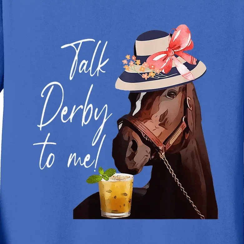 Talk Derby To Me Horse Kids Long Sleeve Shirt