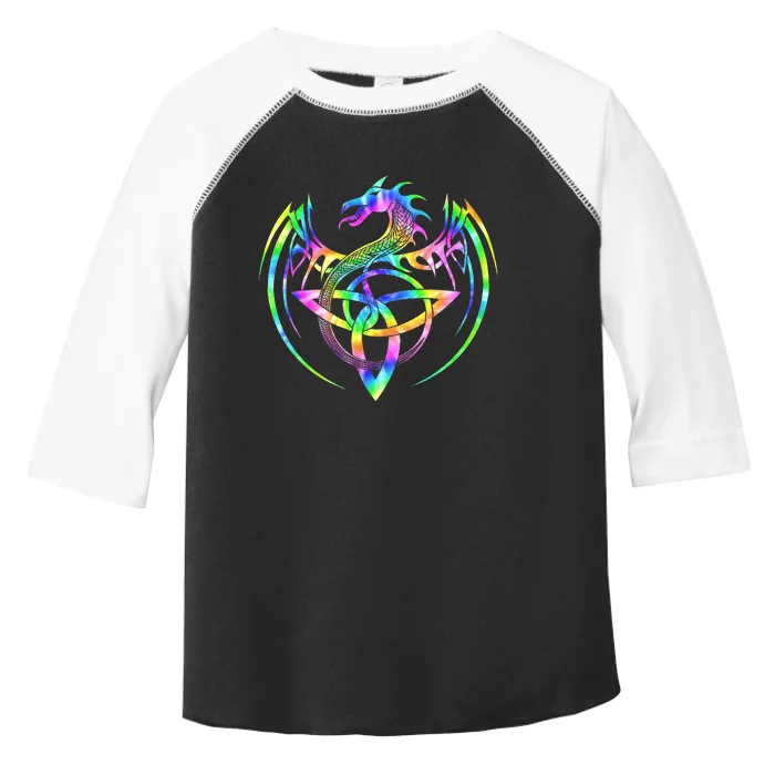 Tie Dye Tribal Celtic Knot Fantasy Dragon Toddler Fine Jersey T-Shirt