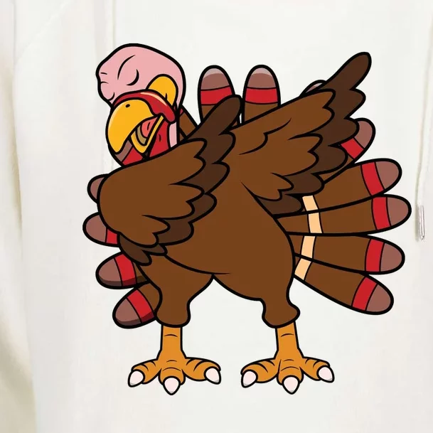 Turkey Dab Thanksgiving Funny Womens Funnel Neck Pullover Hood