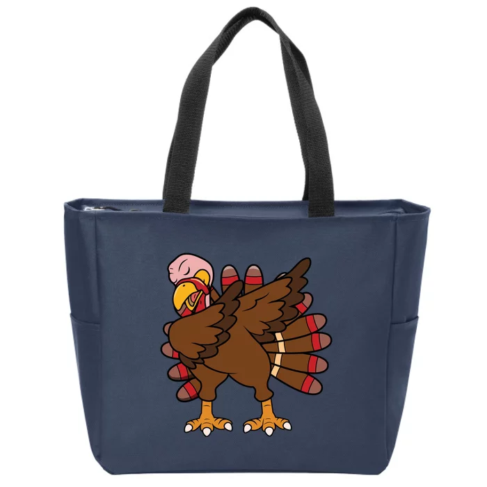 Turkey Dab Thanksgiving Funny Zip Tote Bag