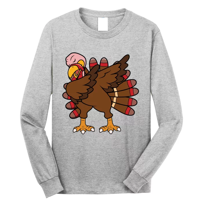 Turkey Dab Thanksgiving Funny Long Sleeve Shirt