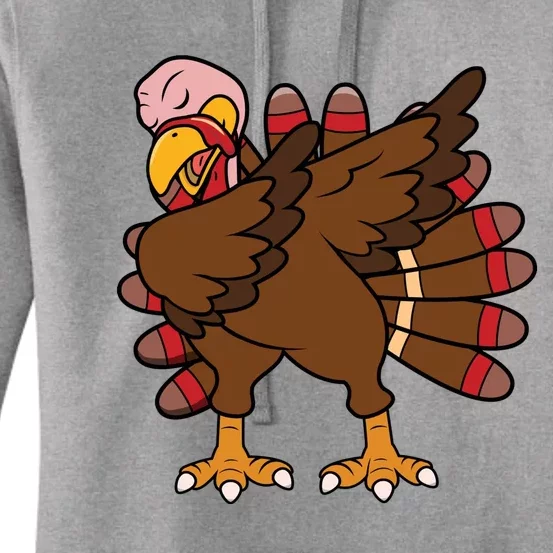 Turkey Dab Thanksgiving Funny Women's Pullover Hoodie