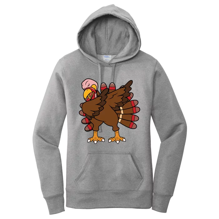 Turkey Dab Thanksgiving Funny Women's Pullover Hoodie