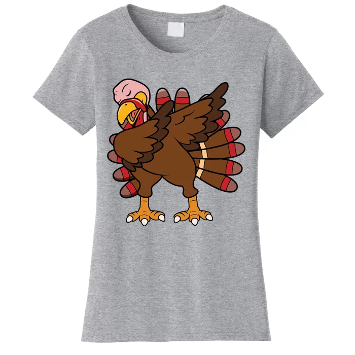 Turkey Dab Thanksgiving Funny Women's T-Shirt