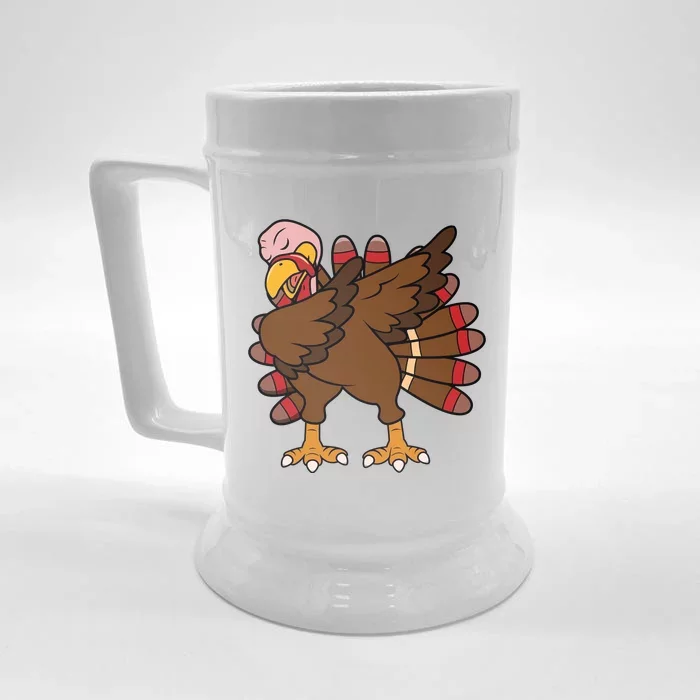 Turkey Dab Thanksgiving Funny Front & Back Beer Stein