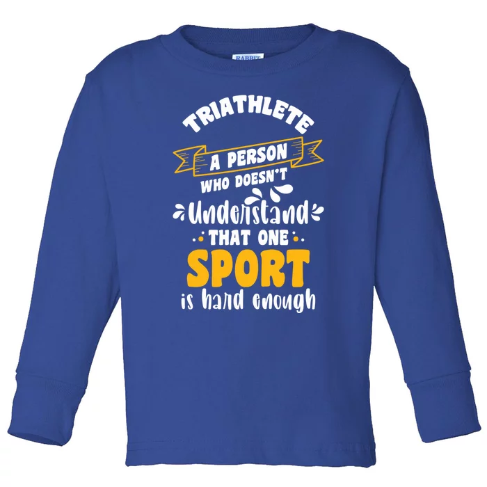 Triathlete Definition Triathlon Dads Triathletes Triathlon Gift Toddler Long Sleeve Shirt