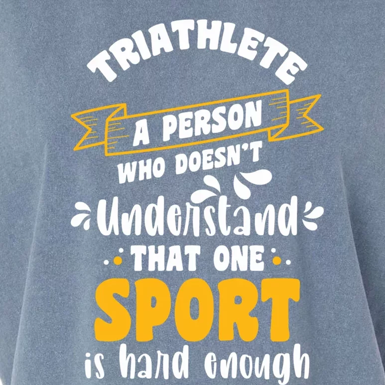 Triathlete Definition Triathlon Dads Triathletes Triathlon Gift Garment-Dyed Women's Muscle Tee